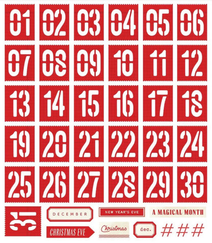 Simple stories, Simple Vintage Holly Jolly number bits 40 pieces