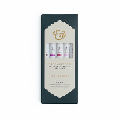 Archer & Olive - Fuchsia Hues Sets of 5 - Acrylograph