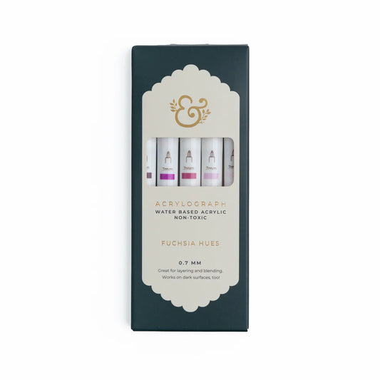 Archer & Olive - Fuchsia Hues Sets of 5 - Acrylograph
