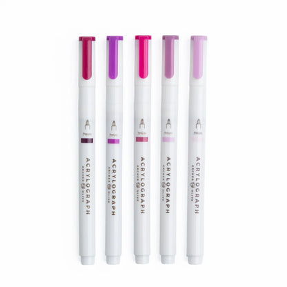 Archer & Olive - Fuchsia Hues Sets of 5 - Acrylograph