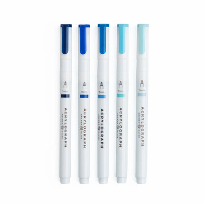 Archer & Olive - Indigo Hues Sets of 5 - Acrylograph