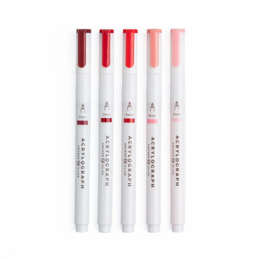 Archer & Olive - True Red Hues Sets of 5 - Acrylograph