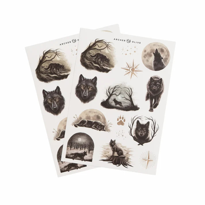 Wolf in the Night | Sticker Set - Archer & Olive