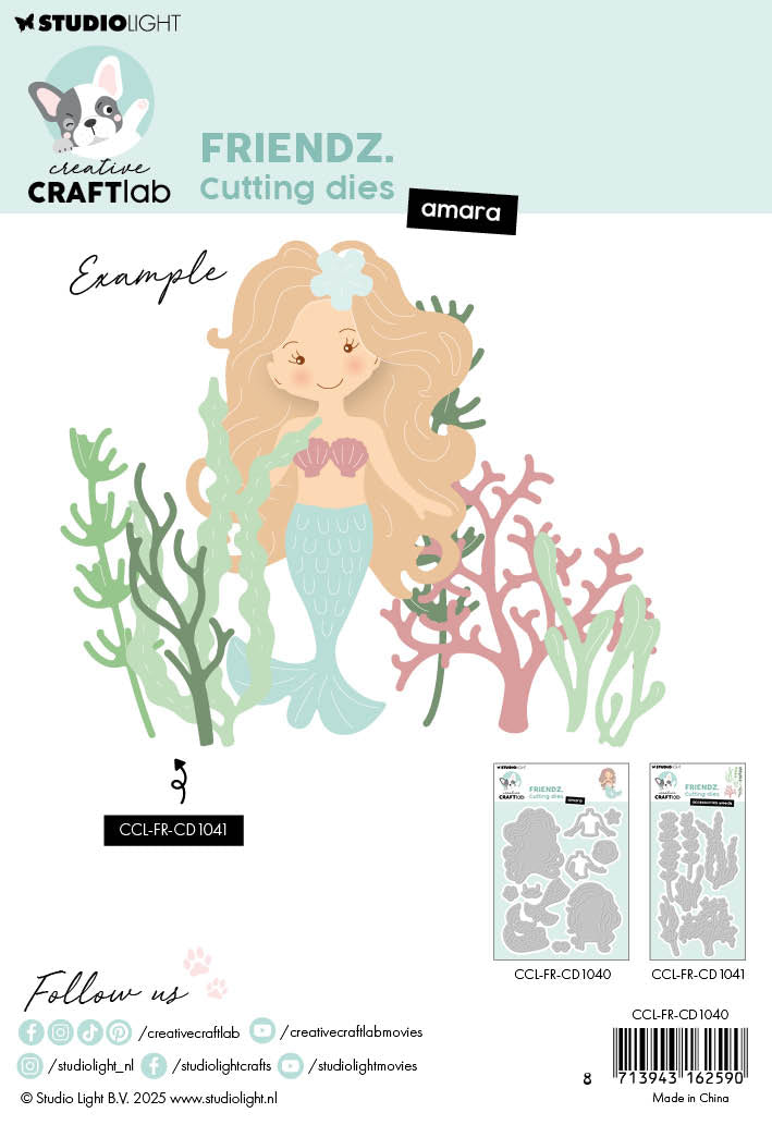 Spellbinders StudioLight Creative Craft Lab Mermaid Friendz Die Cut Set Stamp and Die Cut Set