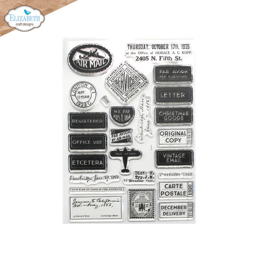Elizabeth Craft Designs - Die and Clear Photopolymer Stamp Set - Correspondence from the Past 02