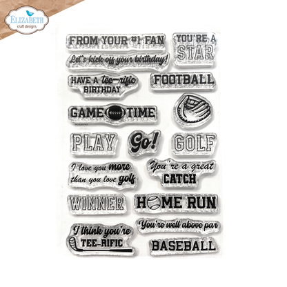 Elizabeth Craft Designs Cute & Whimsy CS412: Sport Sentiments Clear stamps
