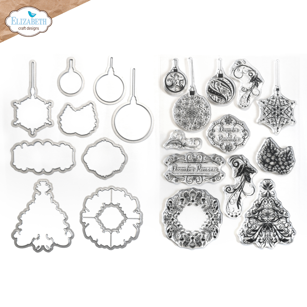 Elizabeth Craft Designs December Romance Stamp and Die Set csd368