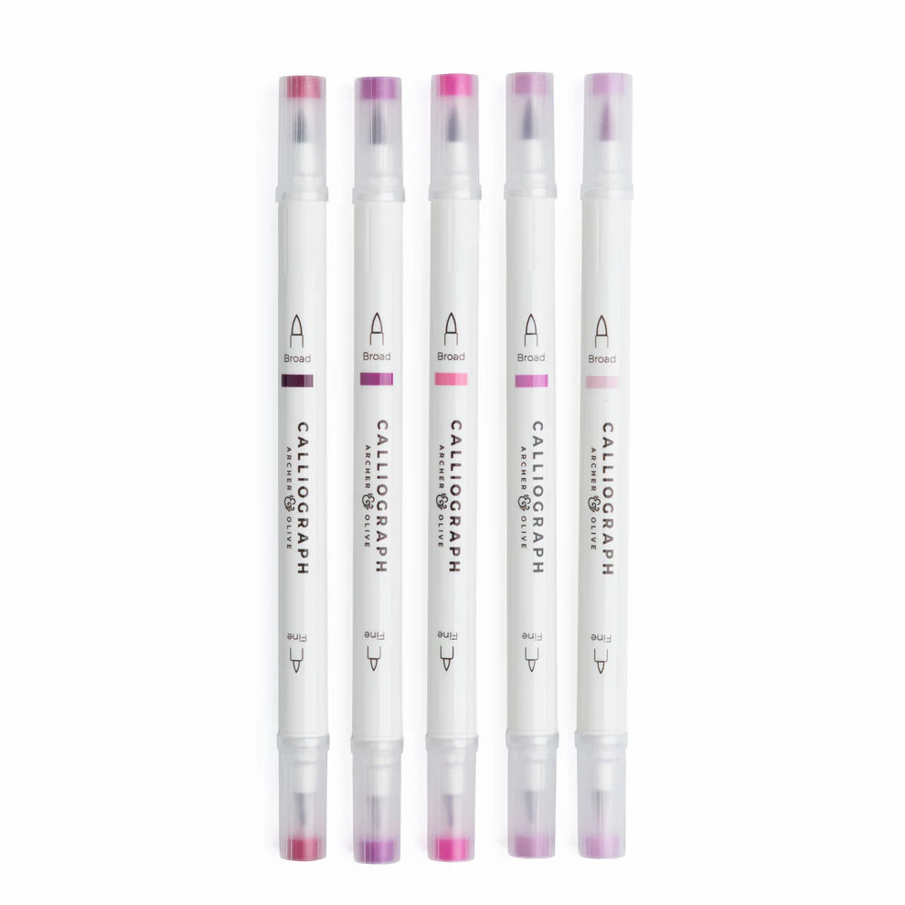Archer & Olive -  Fuchsia Hues Sets of 5 - Calliograph