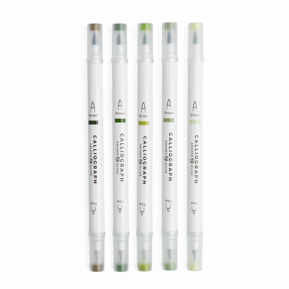 Archer & Olive - Leaf Green Hues Sets of 5 - Calliograph