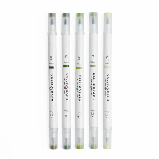 Archer & Olive - Leaf Green Hues Sets of 5 - Calliograph