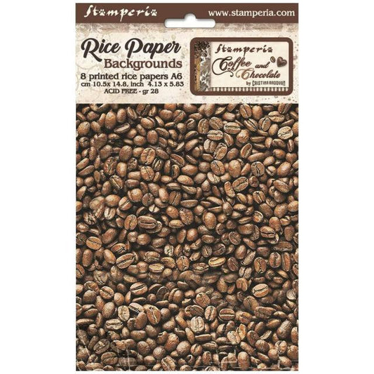 Stamperia - Coffee and Chocolate - A6 Backgrounds Assorted Rice Paper Set