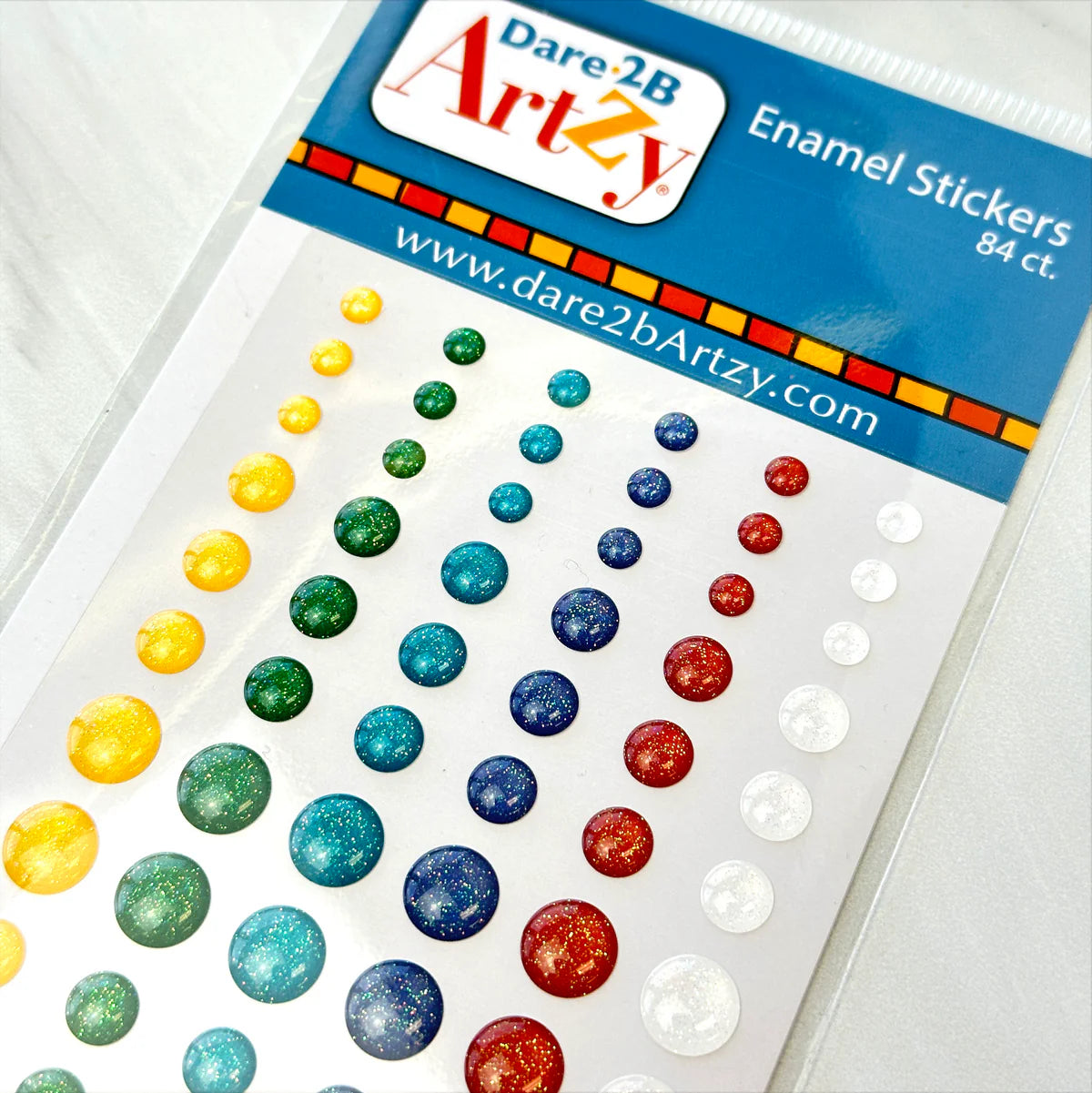 Dare2B Artzy Everyday Sparkle Enamel Stickers- EM3001 Glitter Enamel Dots