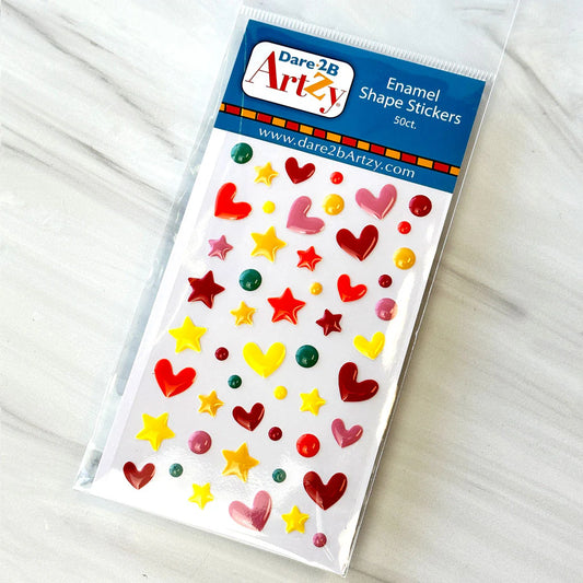 Dare2B Artzy Enamel Shape Stickers EM3002