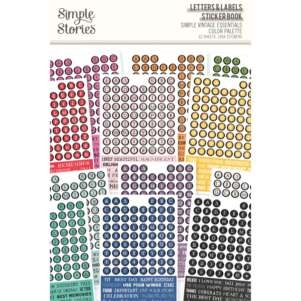 Writing Label For Lettering SIMPLE VINTAGE ESSENTIALS COLOR PALETTE - LETTERS & LABELS STICKER BOO ...