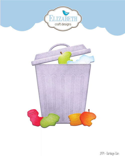 Elizabeth Craft Designs Garbage Can - 1979 Die Cuts