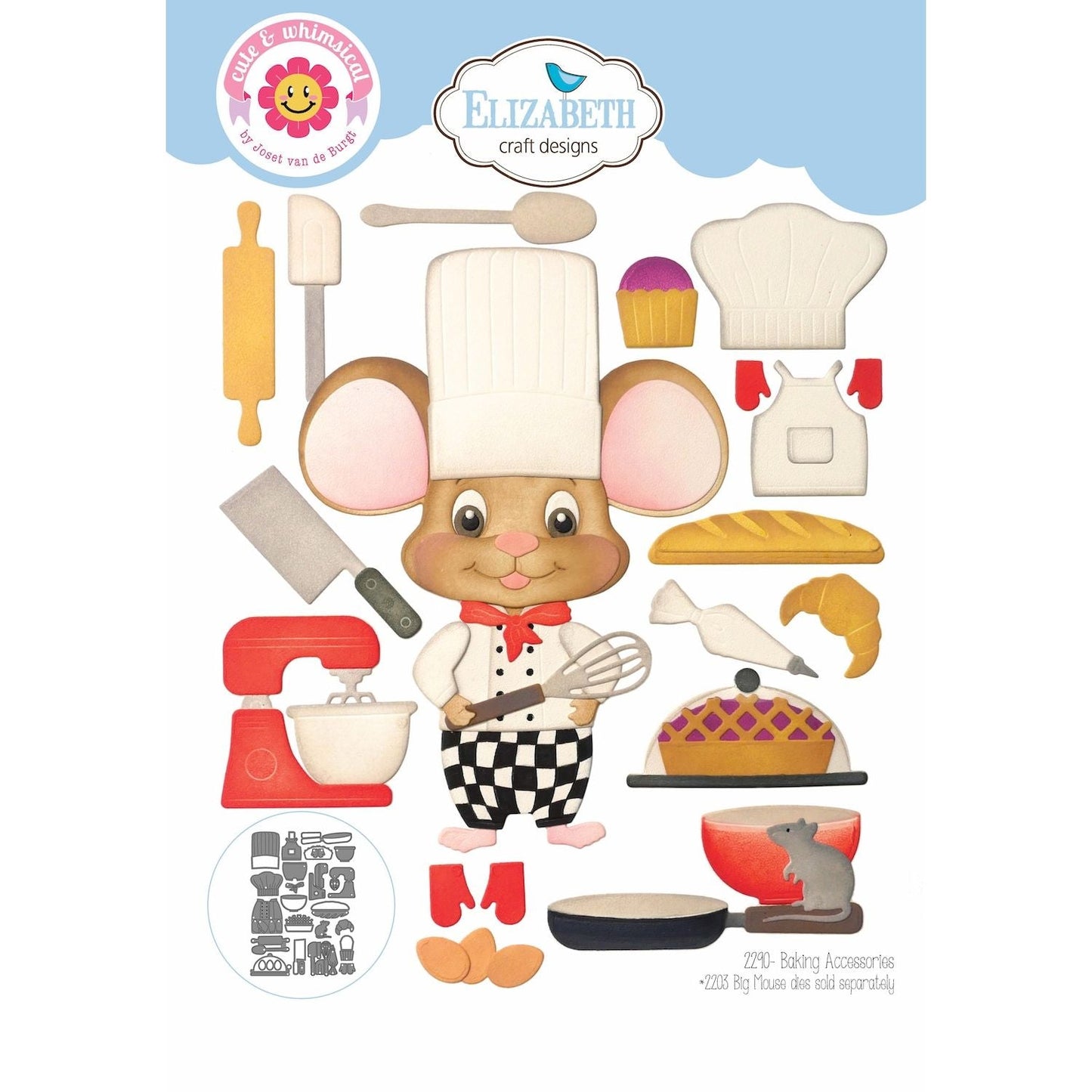 Elizabeth Craft Designs Baking Accessories - 2290 Die Cuts (2203 big mouse die sold separately)