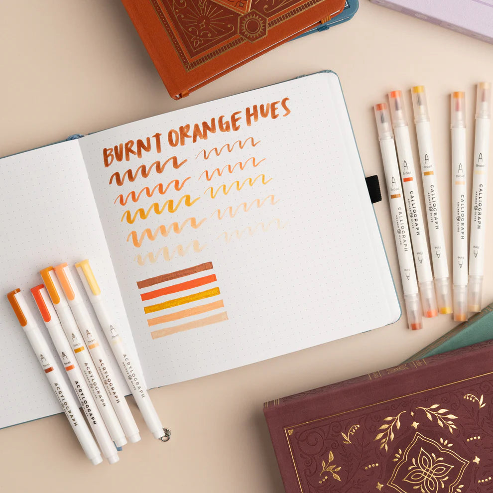 Archer & Olive - Burnt Orange Hues Sets of 5 - Calliograph