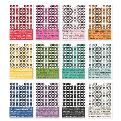 SIMPLE VINTAGE ESSENTIALS COLOR PALETTE - LETTERS & LABELS STICKER BOO ...