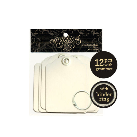 Graphic 45 Staples Ivory Artist Trading Tags