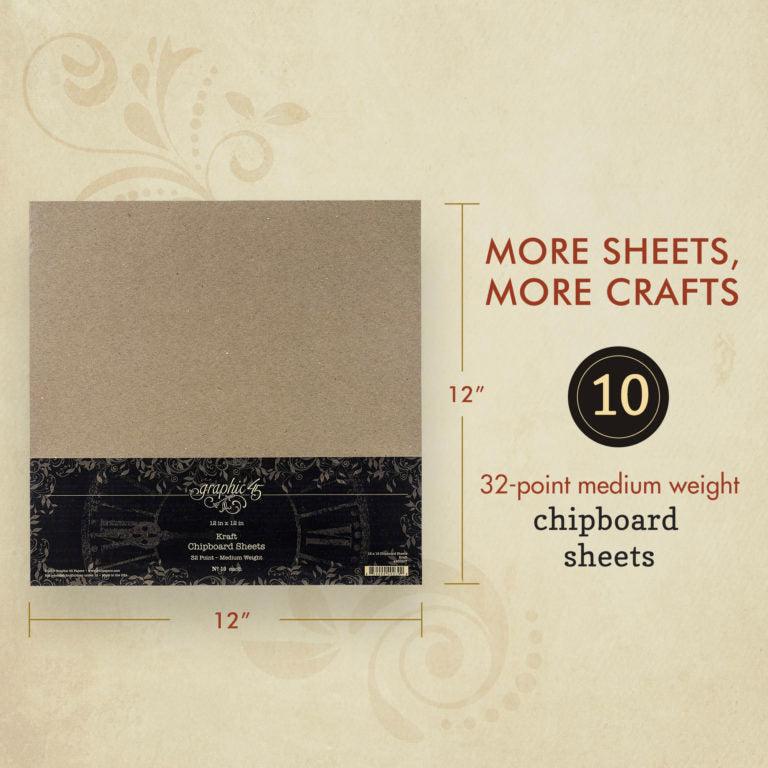Graphic 45 Kraft Chipboard Sheets Medium Weight 32 Pt