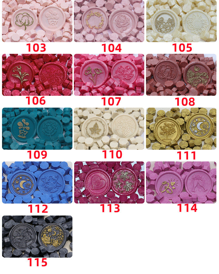 Wax Octogon Beads for Stamp Seals - 35 Color Variants
