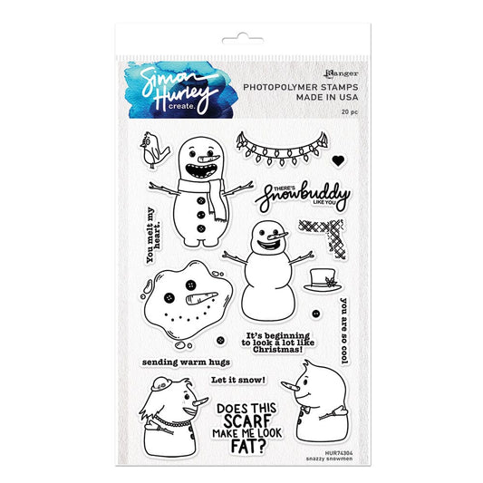 Simon Hurley Photopolymer Stamps HUR74304 Snazzy Snowmen