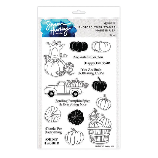 Simon Hurley  Photopolymer Stamps HUR82187 Happy Fall