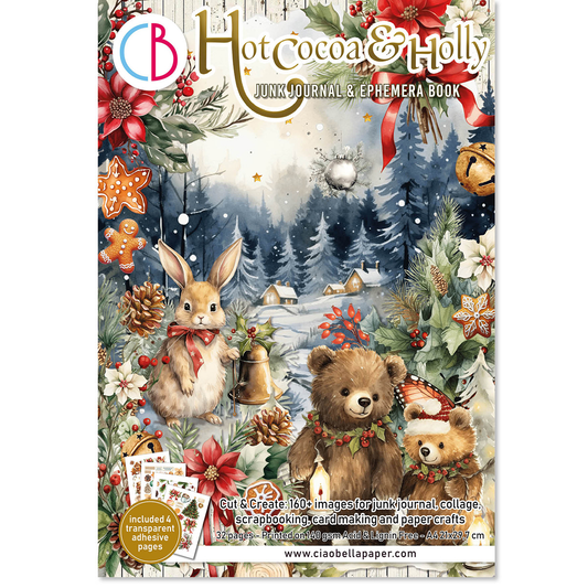 Ciao Bella Hot Cocoa & Holly Junk Journal Ephemera Book