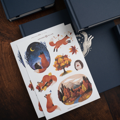 Archer & Olive Forest Foxes Sticker Set