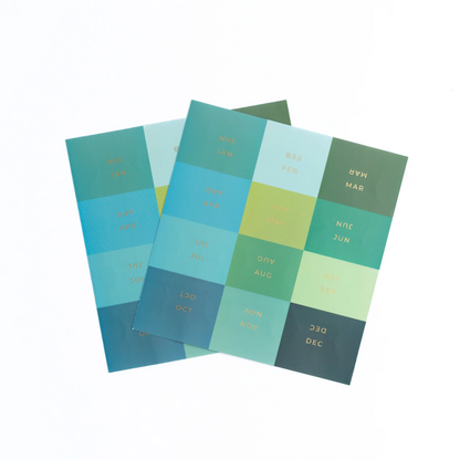 Archer and Olive Vinyl Planner Tabs, Blues and Greens PT003