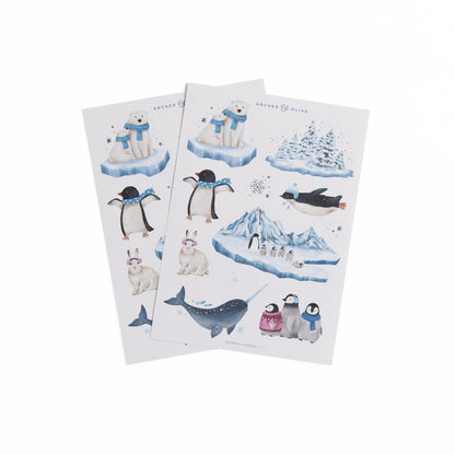 Archer & Olive Polar Penguin Sticker Set