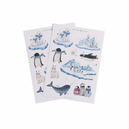Archer & Olive Polar Penguin Sticker Set