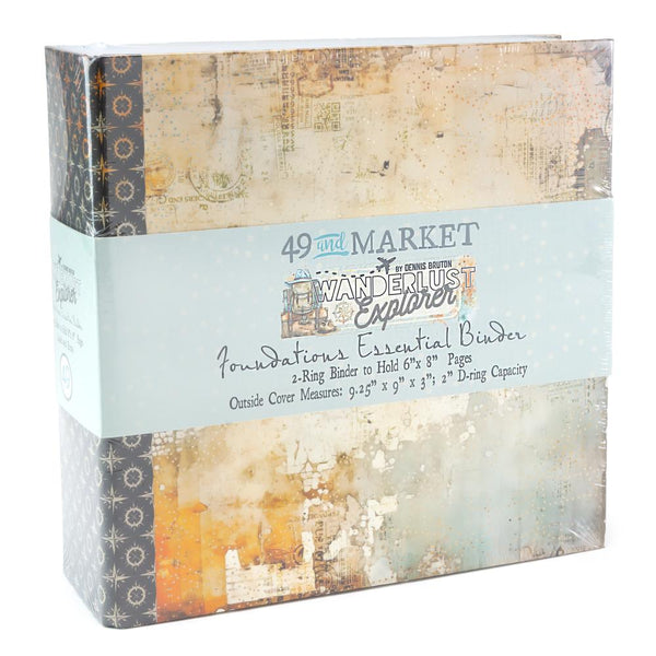 49th and Market Wanderlust Explorer Foundations Essential Binder By Dennis Bruton - 2 ring binder to 6"x8" paper - DWE30488