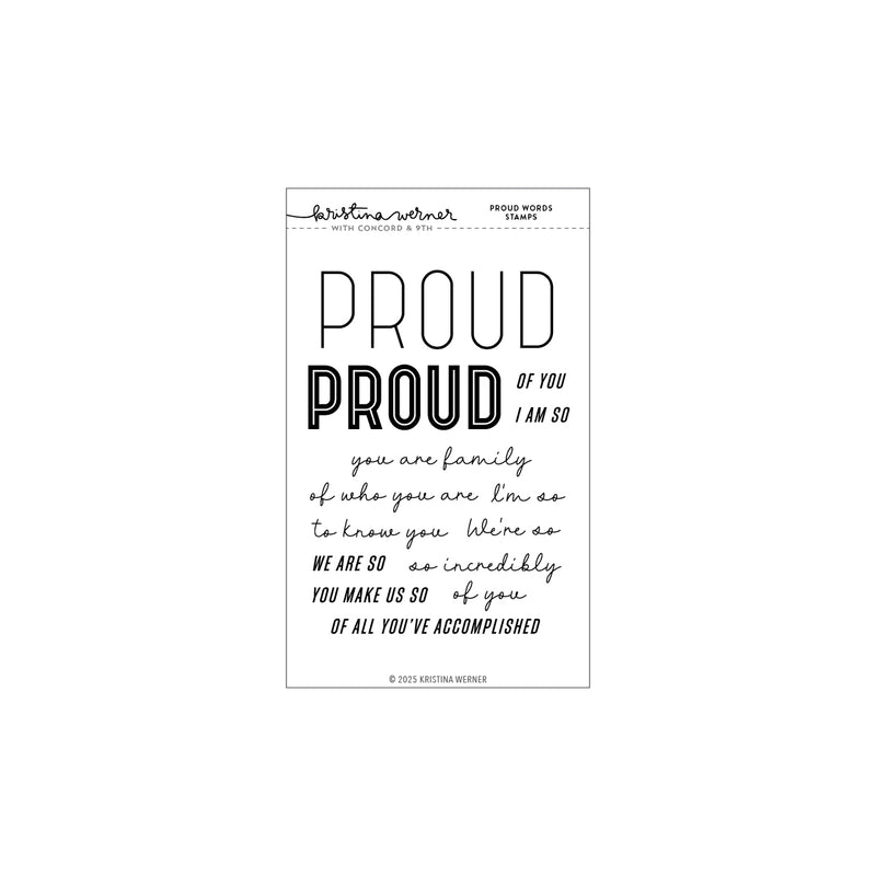 Kristina Werner with Concord & 9th - Proud Words Stamps KW1136