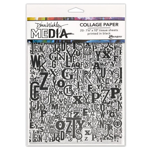 Ranger Ink Dina Wakley Collage Paper Jumbled Letters