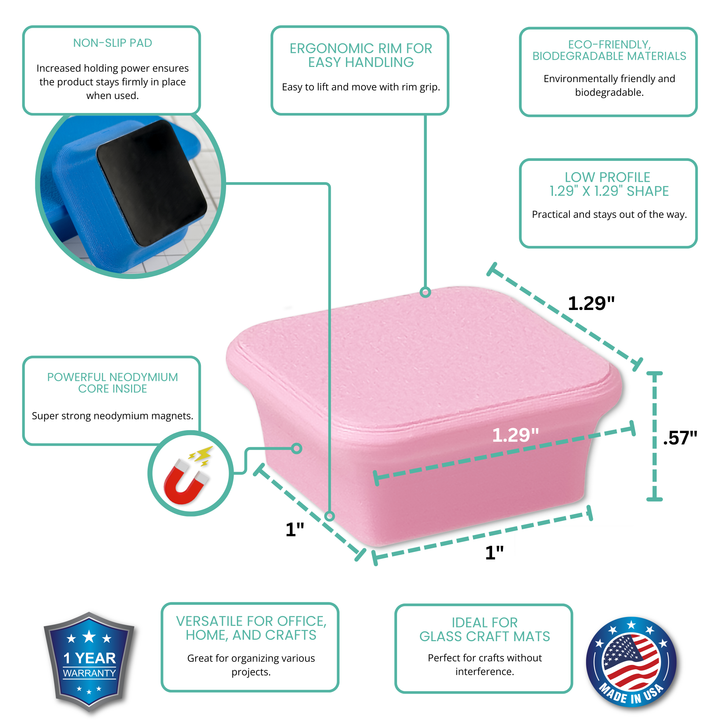 Mega Strong Neodymium MiniBar Magnets - Blush Pink