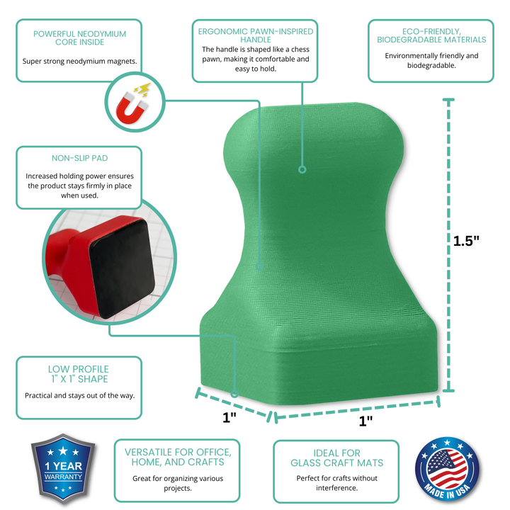 Mega Strong Neodymium MiniPawn Magnet - Spring Green