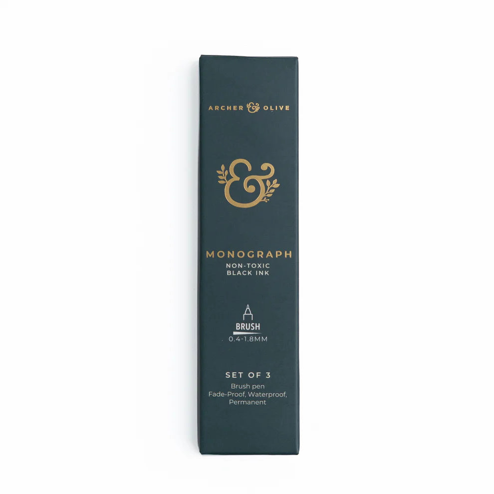 Archer & Olive - Monograph Brush Pens | Set of 3
