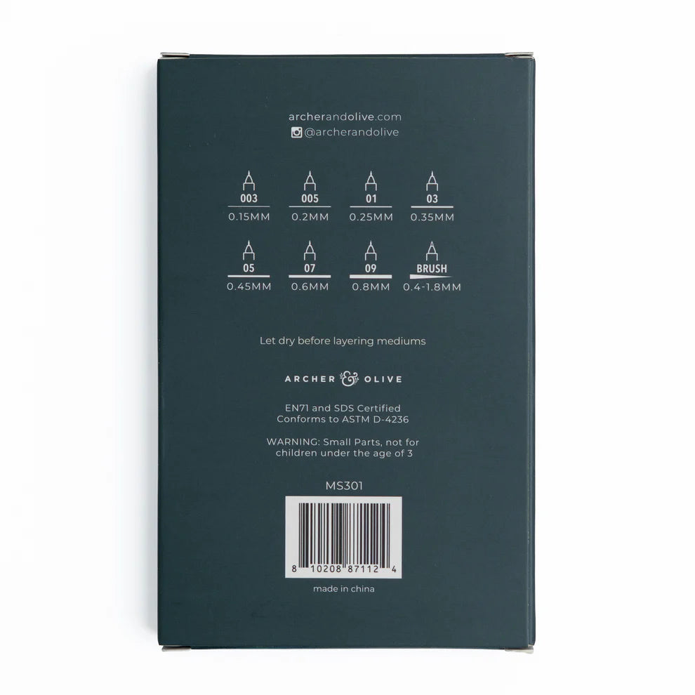 Archer & Olive - Monograph Pen Set of 8