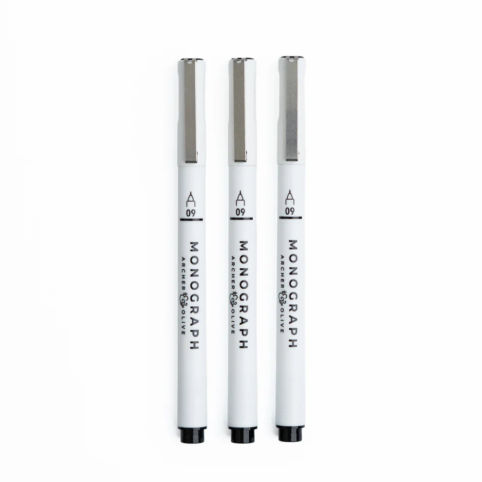 Archer & Olive - Monograph Pens | Sets of 3  Size 09