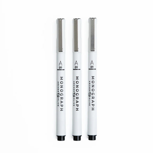 Archer & Olive - Monograph Pens | Sets of 3  Size 09