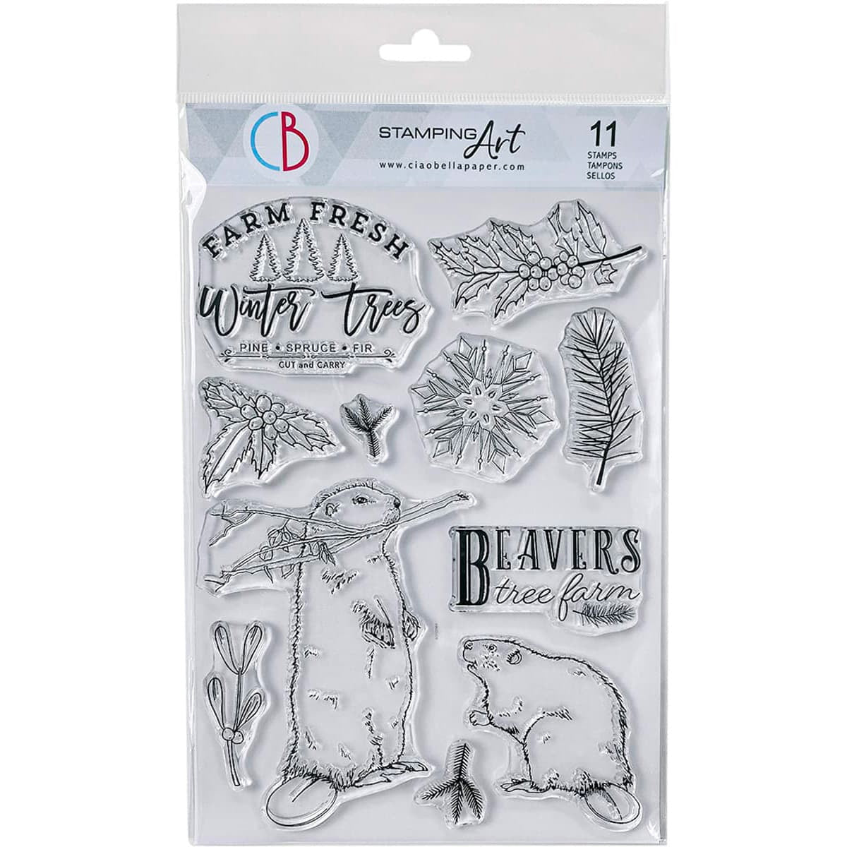 Ciaobellapaper Beaver Tree Farm Stamps