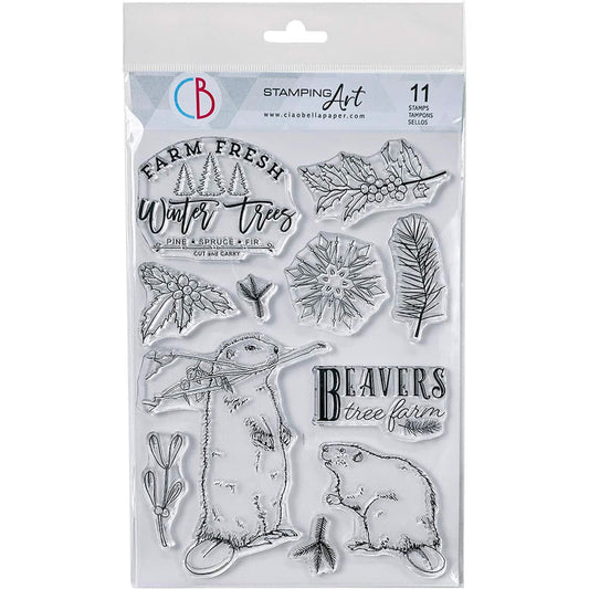 Ciaobellapaper Beaver Tree Farm Stamps