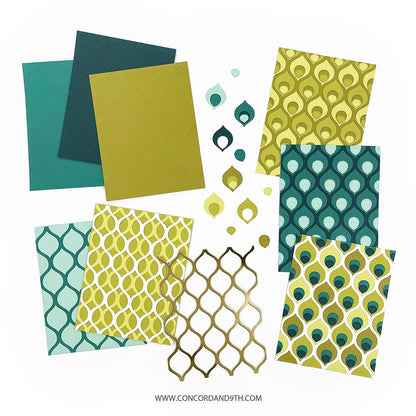 Concord & 9th - Patterned Peacock Embossing Folder 12625 Qty 1 - 4" x 3/4" x 6"