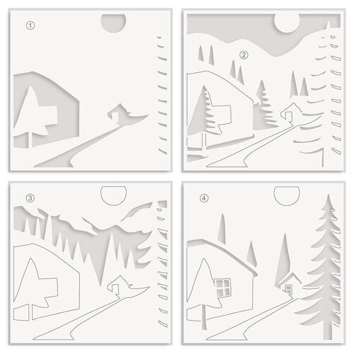 Altenew Abstract Village Layering Stencils ALT10908