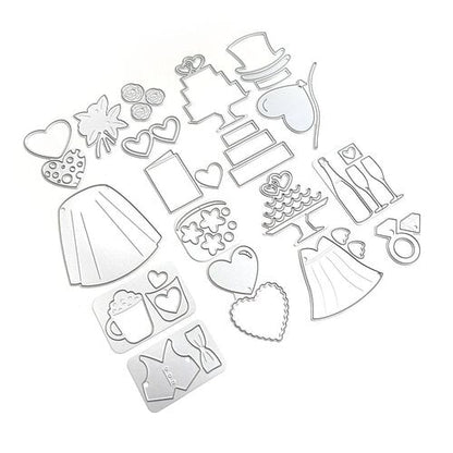 Elizabeth Craft Designs Valentines & Wedding Accessories - 2207 Die Cuts (2203 big mouse die sold separately)