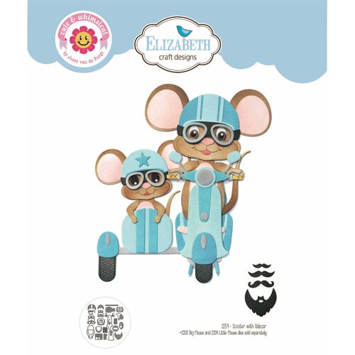 Elizabeth Craft Designs Scooter with Sidecar - 2259 Die Cuts (2203 big mouse die  and 2204 little mouse die sold separately)