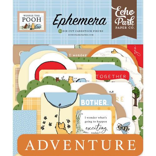 Echo Park Paper Company Ephemera Die Cut Cardstock Pieces Winnie the Pooh  - Qty 34 - WTP363024