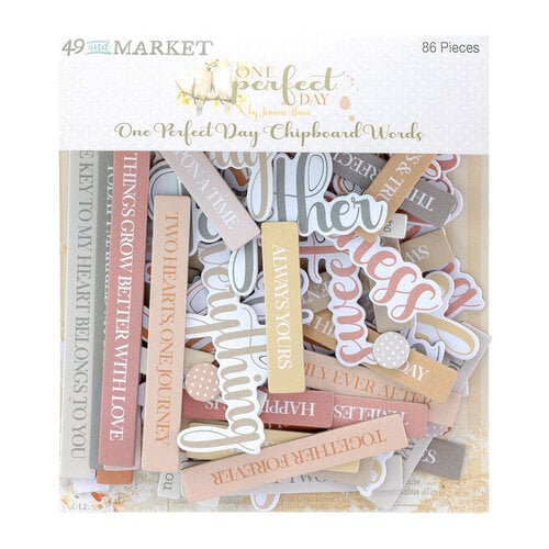 49th and Market One Perfect Day Chipboard Words 86 pieces - OFD30952