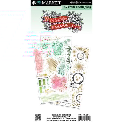 49 & Market Mistletoes & Memories Rub On Transfers